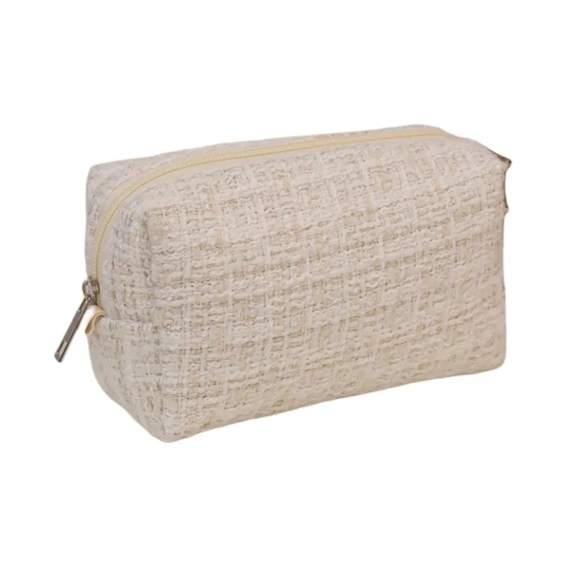 ZHIYIN Refreshing Plaid Skincare Product Storage Bag Large Capacity Portable Make up Tools-3