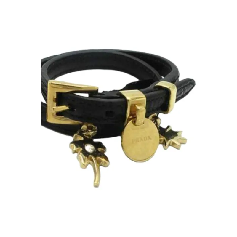 PRADA Metal Bracelets Women's Black-2
