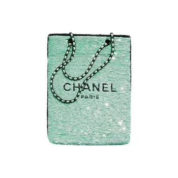 CHANEL Sequins Handbag, Shoulder Bag Regular Women's Green & Black