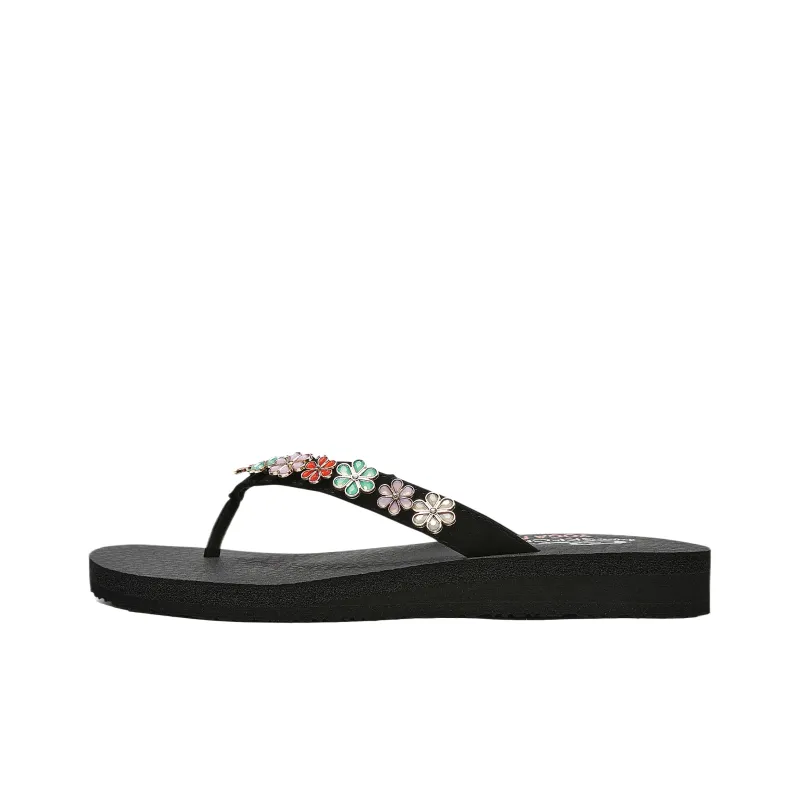 Skechers CALI Abrasion Resistant Flip Flops Women's Black Multicolor-0
