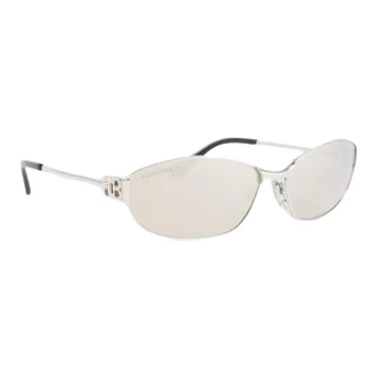 Balenciaga Metal Oval Sunglasses Men's Silver-1