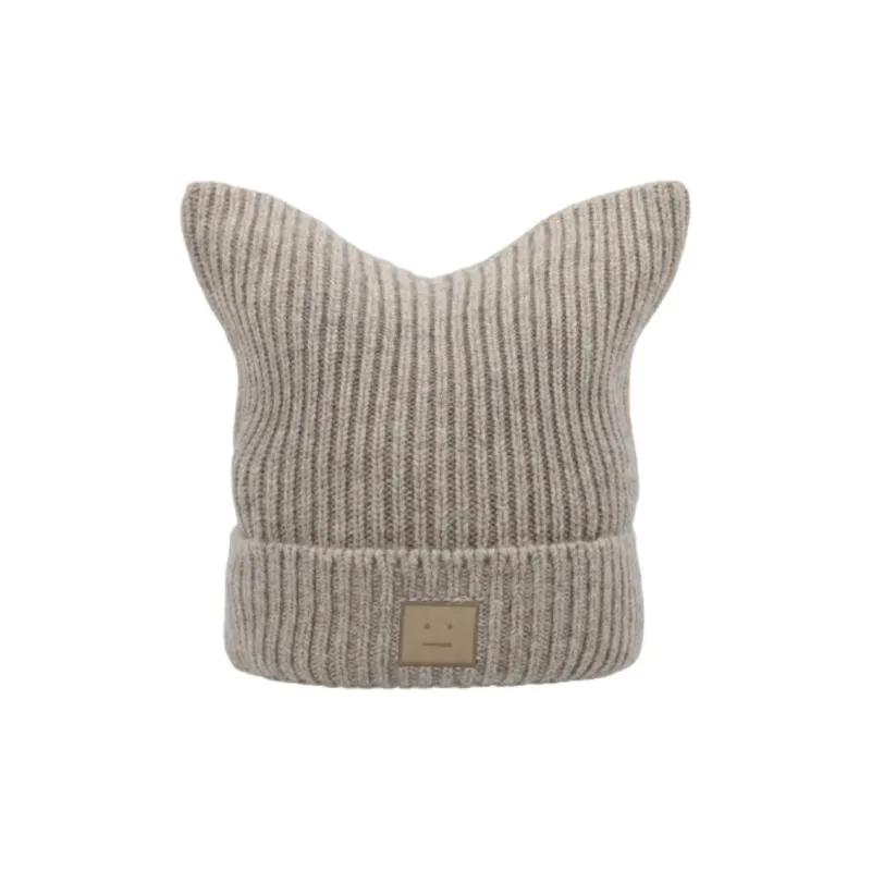 Acne Studios Yak Wool Beanies Women's Gray-0