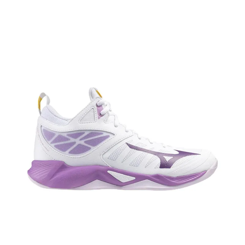 Mizuno Wave Dimension Anti Slip Wear Resistant Mid Top Training Shoes Women's White Purple-2