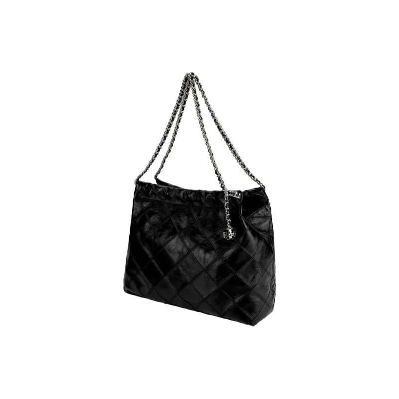 TORY BURCH Fleming Sheepskin Shoulder Bag Women's Black-1