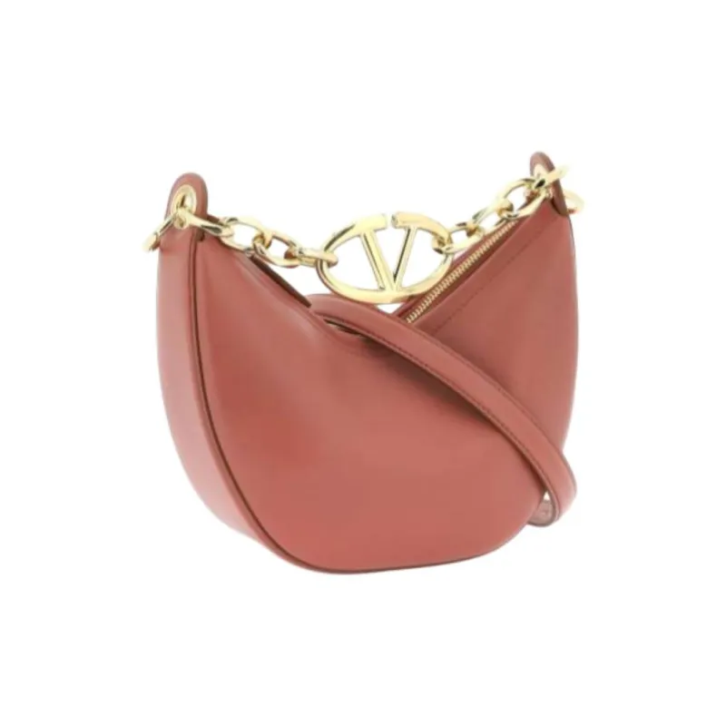 Valentino Vlogo Moon Soft Sheepskin Hobo Bag, Crossbody One Shoulder Handbag Women's Nude Pink-1
