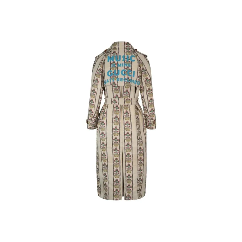 GUCCI 100 Flower And Crown Coat Multi-1