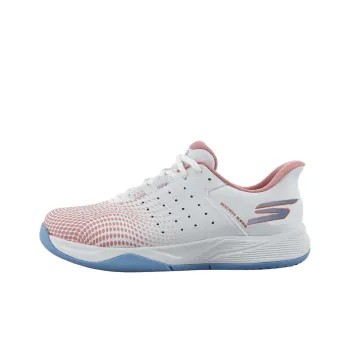 Skechers Viper Court Cushioning Abrasion Resistant Breathable Low Top Casual Shoes Women's White Pink