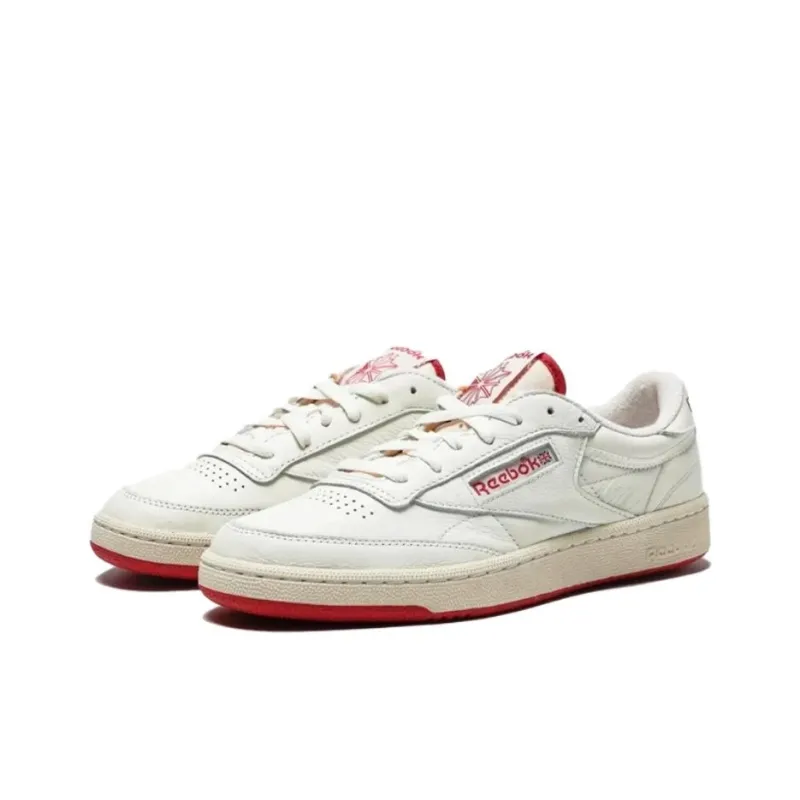 Reebok CLUB C 85 Anti Slip Wear Resistant Low Top Skateboard Shoes Unisex White-2
