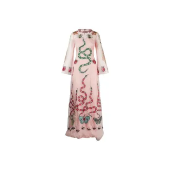 GUCCI Long Sleeved Dress Women's Light Pink