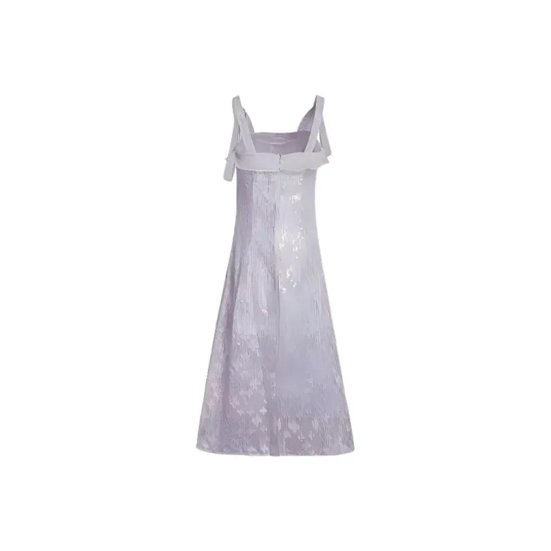 GUOZHEN Slip Dresses Women's Purple Bead-1