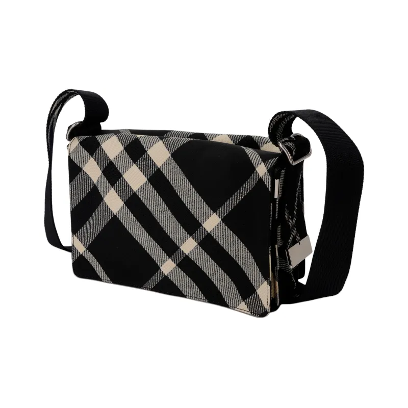Burberry Trench Polyester Crossbody Bags Men's Black & Calico-1