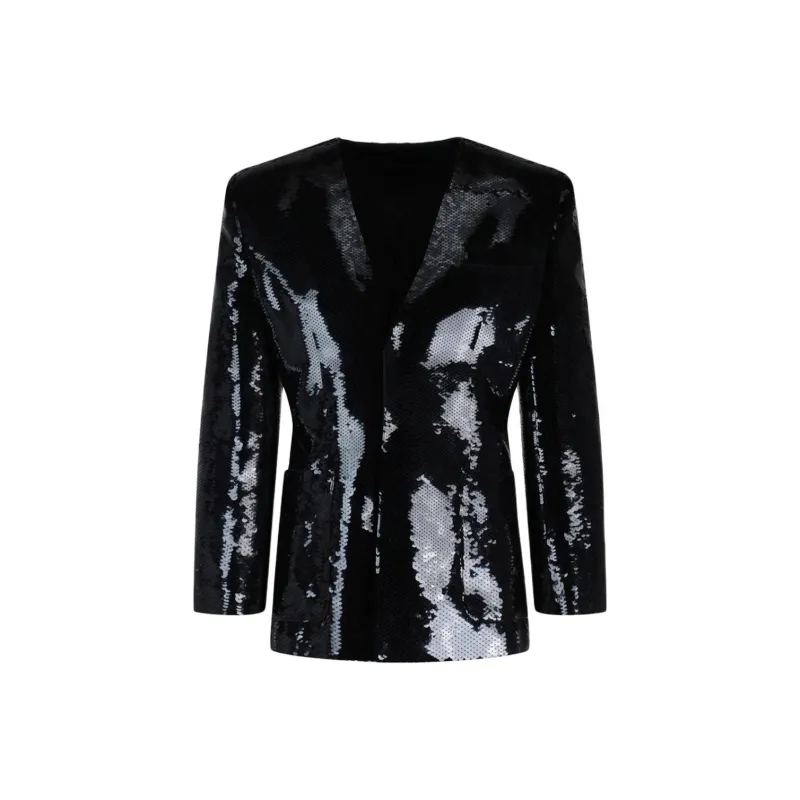 GUCCI Sequin Blazer Blue-0