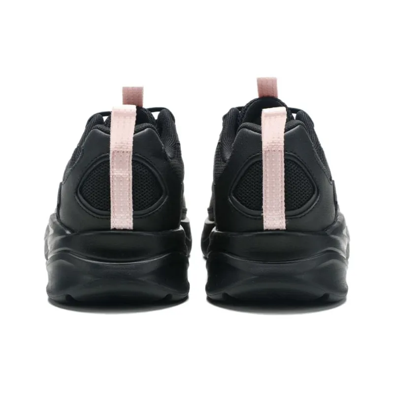 QIAODAN Abrasion Resistant Breathable Cushioning Low Top Casual Shoes Women's Black-3