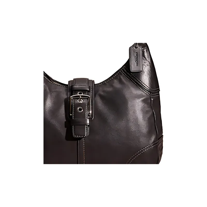 COACH Hamptons Leather Hobo Bag Hobo Bag Handbag Shoulder Bag Large Size Women's Black-1