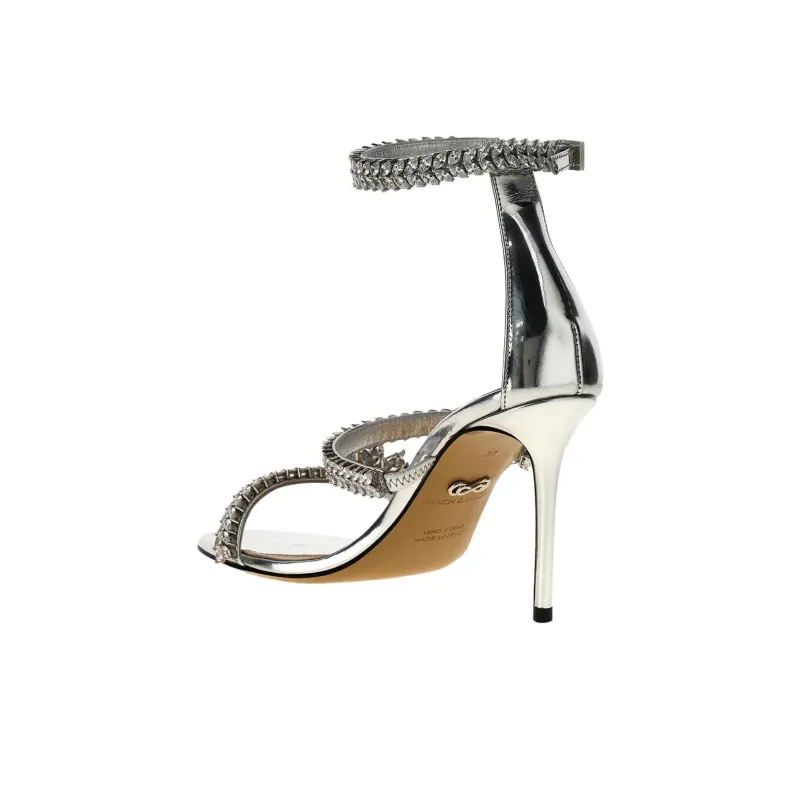 MACH & MACH Lotus One Strap Sandals 9.5cm Women's Silver-3