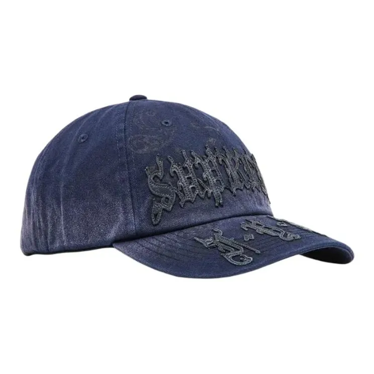 Supreme Leather Baseball Caps Unisex Marine Blue-1