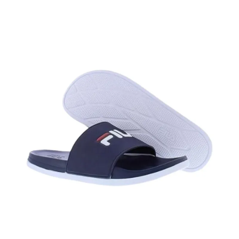 FILA DRIFTER Rubber Sole Slip Resistant Abrasion Resistant Slide Slippers Men's Blue-2