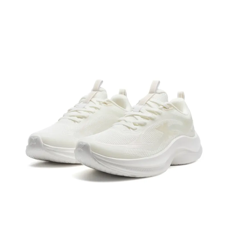 XTEP Feather Breathable Lightweight Rebound Low Top Casual City Commute Running Shoes Women's Sail White-2
