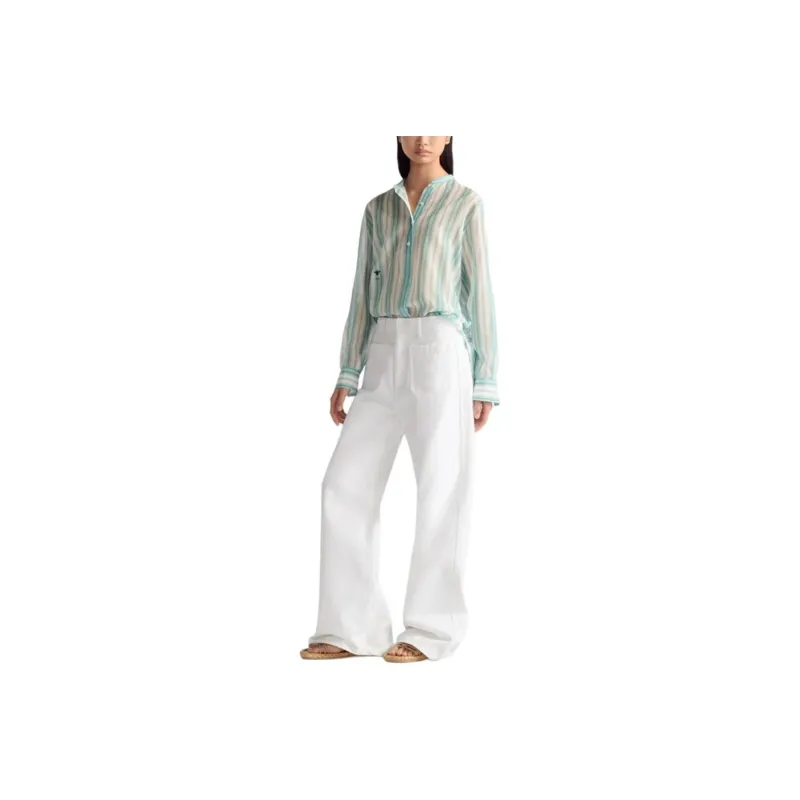DIOR Shirts Women's White Green-1