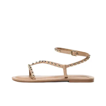 ZARA One Strap Sandals 1.5cm Women's Beige