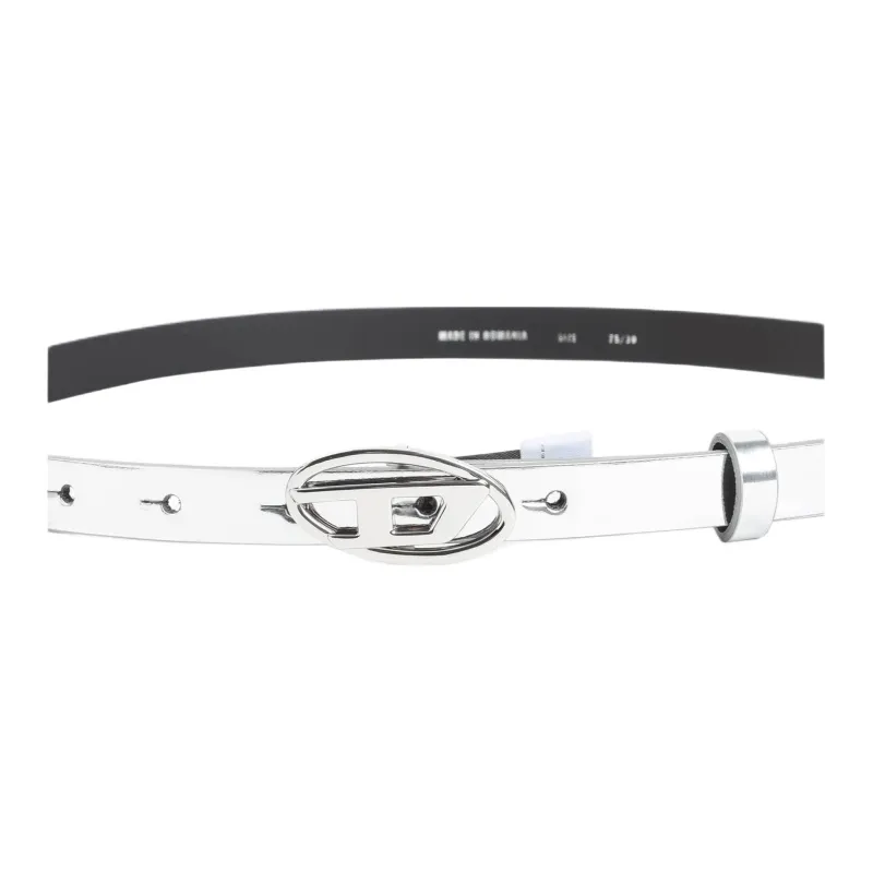 DIESEL Polyurethane, Recycled Leather, Polyester Leather Belts Women's White -1