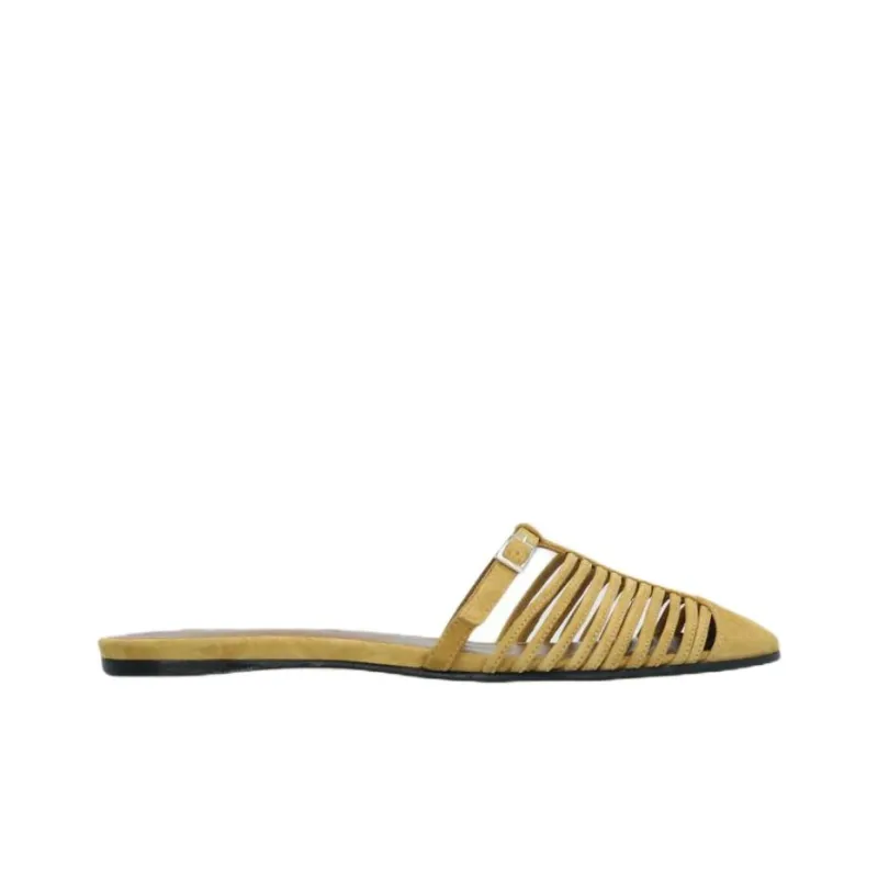By Far Abrasion Resistant Closed Toe Slippers Women's Yellow Brown-1