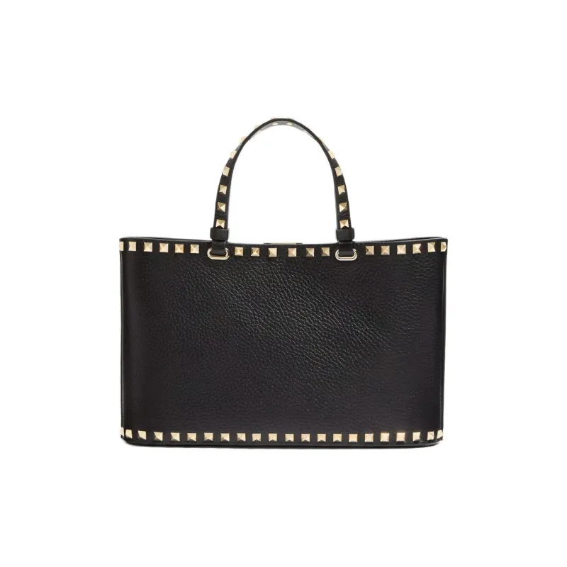 Valentino GARAVANI Cow Leather Tote Bag, Shopping Bag, Handbag Trumpets Women's Black-2