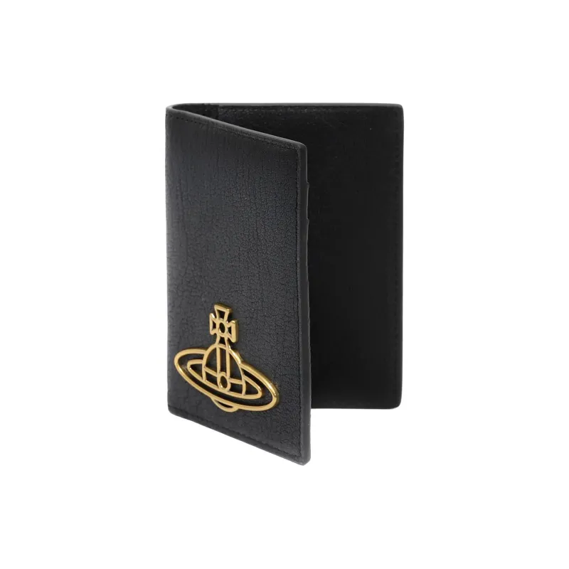 Vivienne Westwood Cow Leather Card Holder Women's Black-1