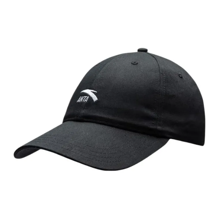 Anta Life Collection Twill Cotton Fabric Baseball Caps Unisex Basic Black-0