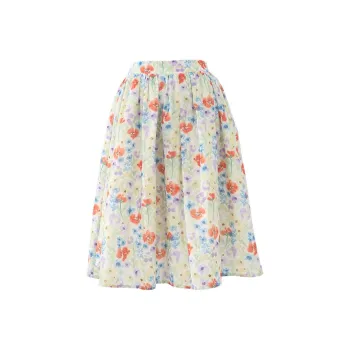 Rose Casual Long Skirts Women's Floral Skirt