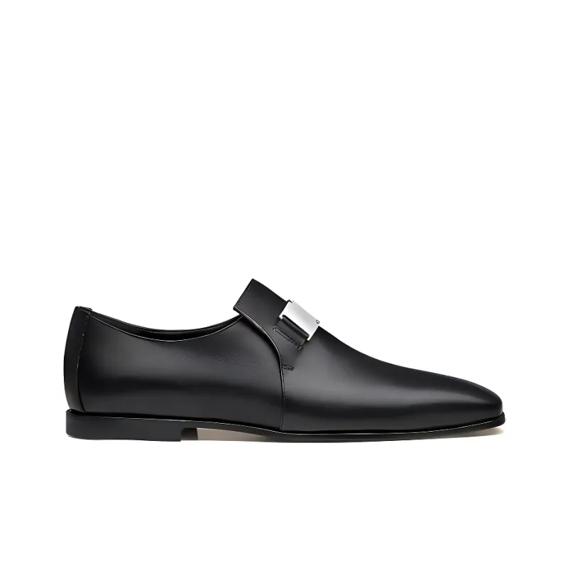 HERMES Dean Casual Single Shoes Men's Black-1