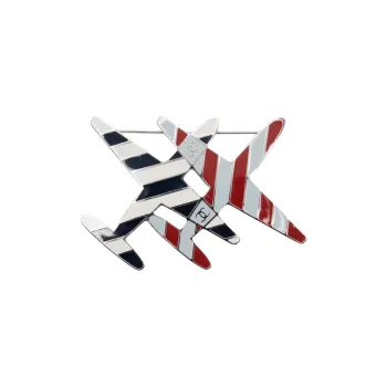 CHANEL Silver Plated Brooches Women's Marine Blue