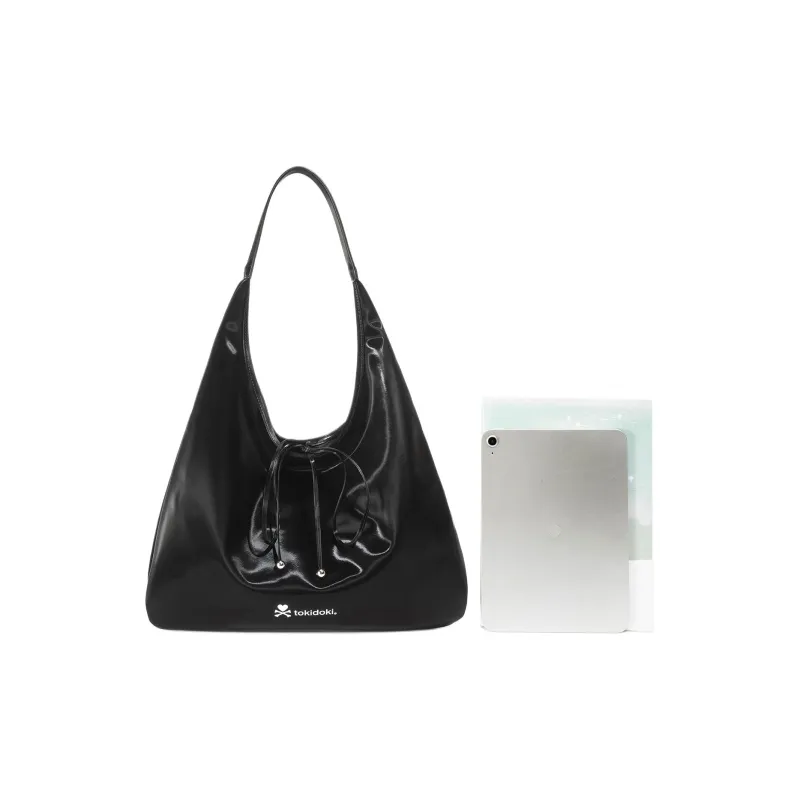 MESUCA Tokidoki Collaboration Recycled Leather Shoulder Bag Women's Black/Silver Gray-1
