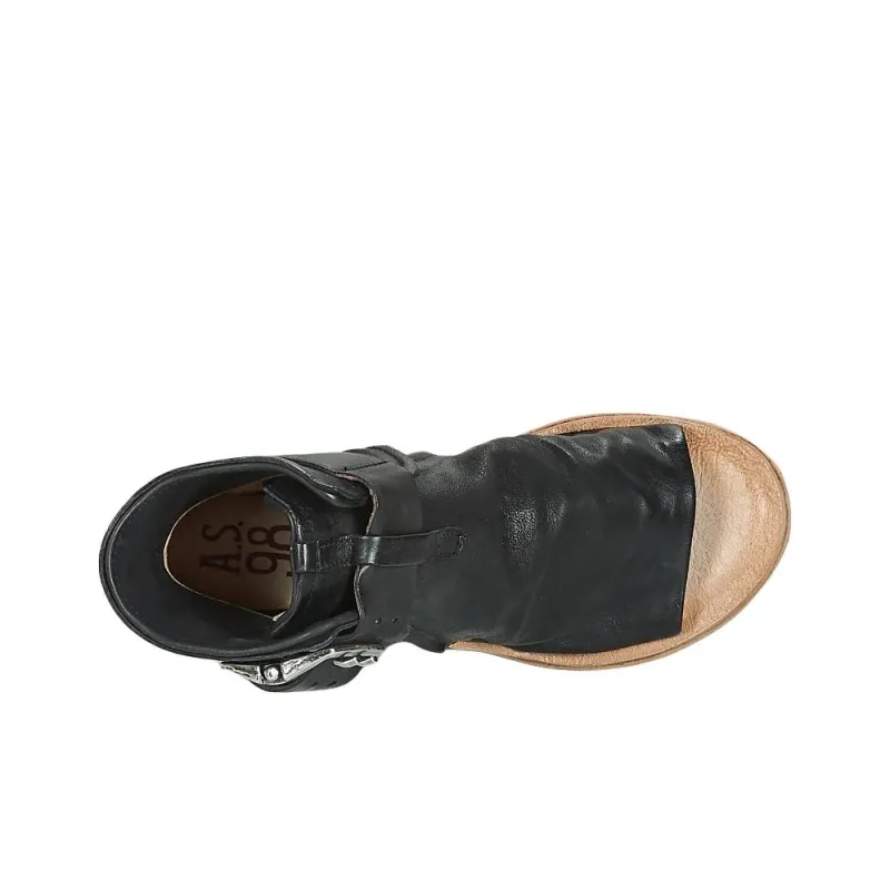 AirStep NOA BUCKLE One Strap Sandals 7cm Women's Black-5