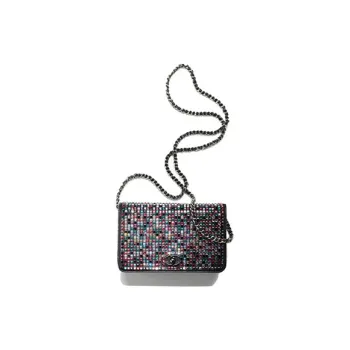 CHANEL Lambskin With Crystal Flap Bag, Shoulder Bag, Crossbody Bag, Wallet Women's Multicolor