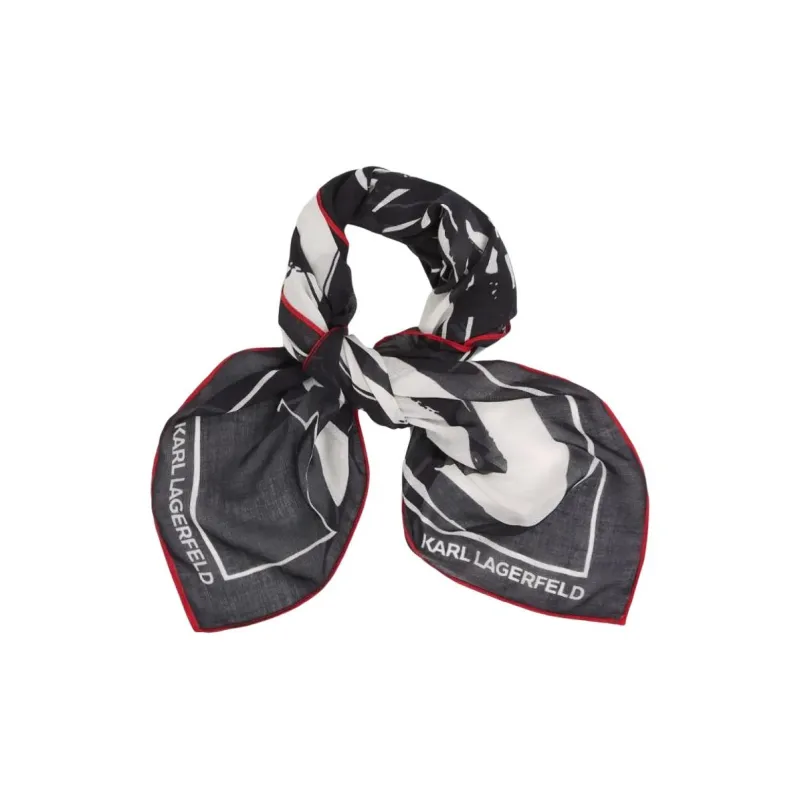 KARL LAGERFELD Modal Silk Scarves Women's Black-1