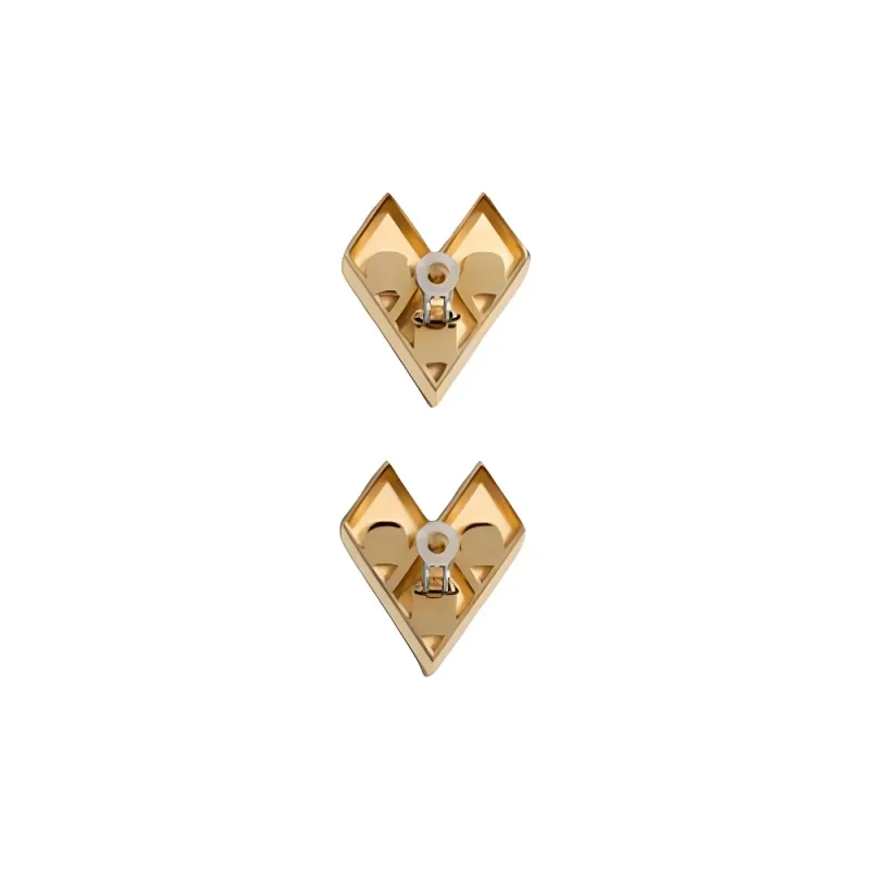 Valentino Metal Clip On Earrings Women's Black White-1