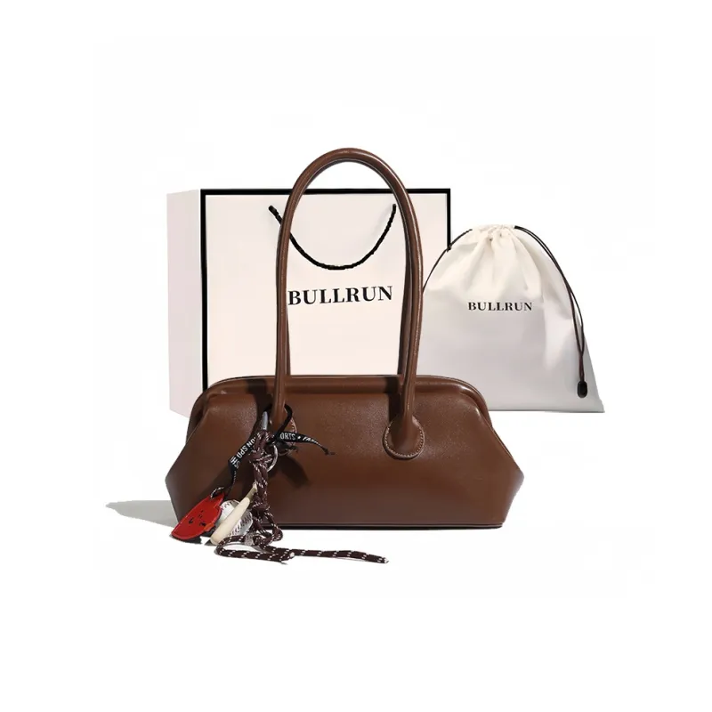 Bullrun Microfiber Leather Shoulder Bag Regular Women's Red/Ecru/Coffee/Black-6
