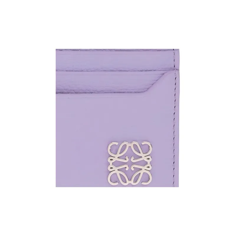 LOEWE Anagram Square Chain Zip Closure Coin Card Holder Women's Purple-4