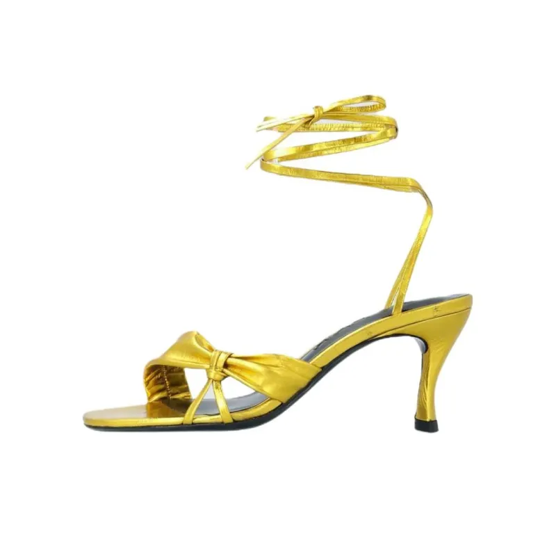 By Far Layla One Strap Sandals 7.5cm Women's Gold-0