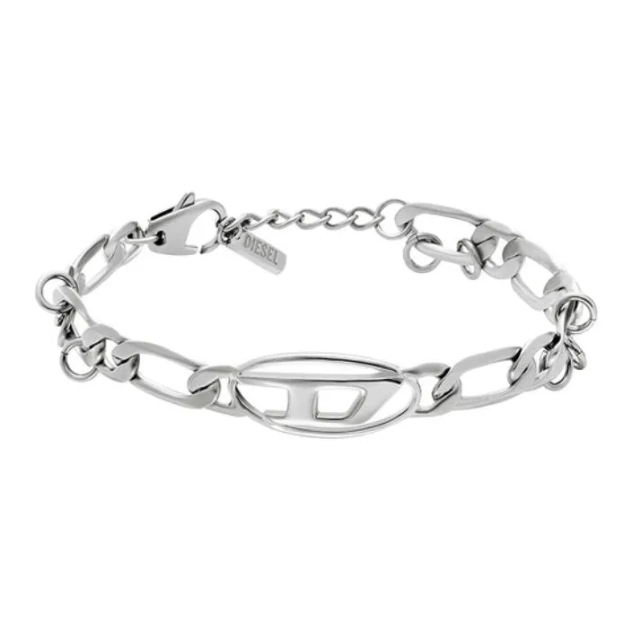 DIESEL Copper Alloy, Steel, Zirconia Bracelets Unisex Silver-0