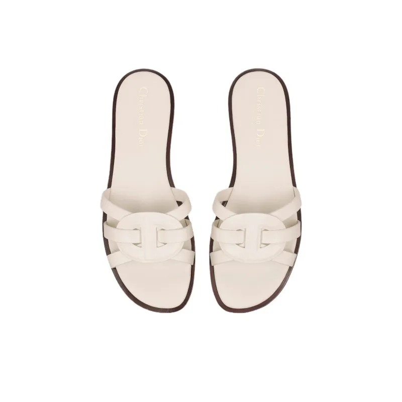 DIOR D Club Abrasion Resistant Slide Slippers Women's White-2