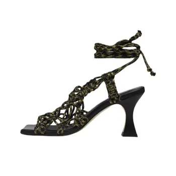 MIISTA Stephanie One Strap Sandals 7.5cm Women's Black