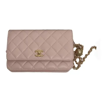 CHANEL WOC Sheepskin Crossbody Bags Women's Light Pink