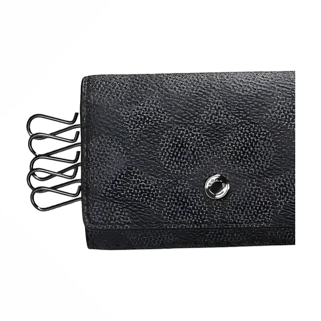 COACH Coated Canvas Key Pouch Mini Men's Black-4