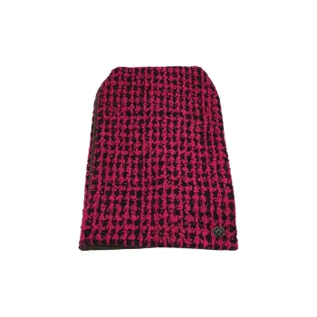 CHANEL Viscose, Cotton, Wool, Polyamide, Lambskin, Calfskin Knit Scarves Women's Red