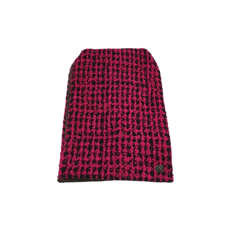 CHANEL Viscose, Cotton, Wool, Polyamide, Lambskin, Calfskin Knit Scarves Women's Red-0