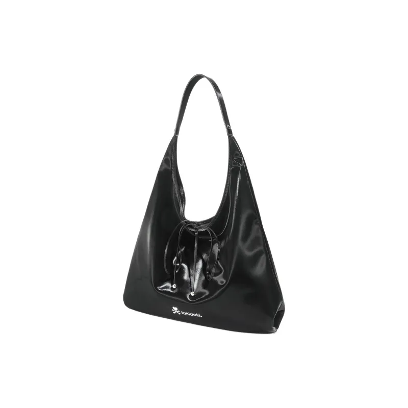MESUCA Tokidoki Collaboration Recycled Leather Shoulder Bag Women's Black/Silver Gray-2