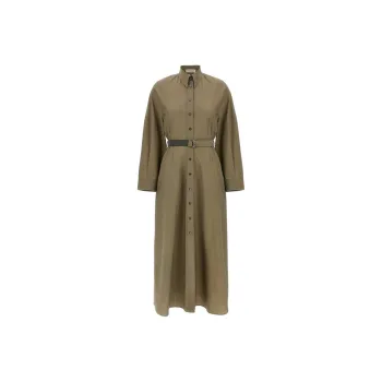 Brunello Cucinelli Long Sleeved Dress Women's Beige