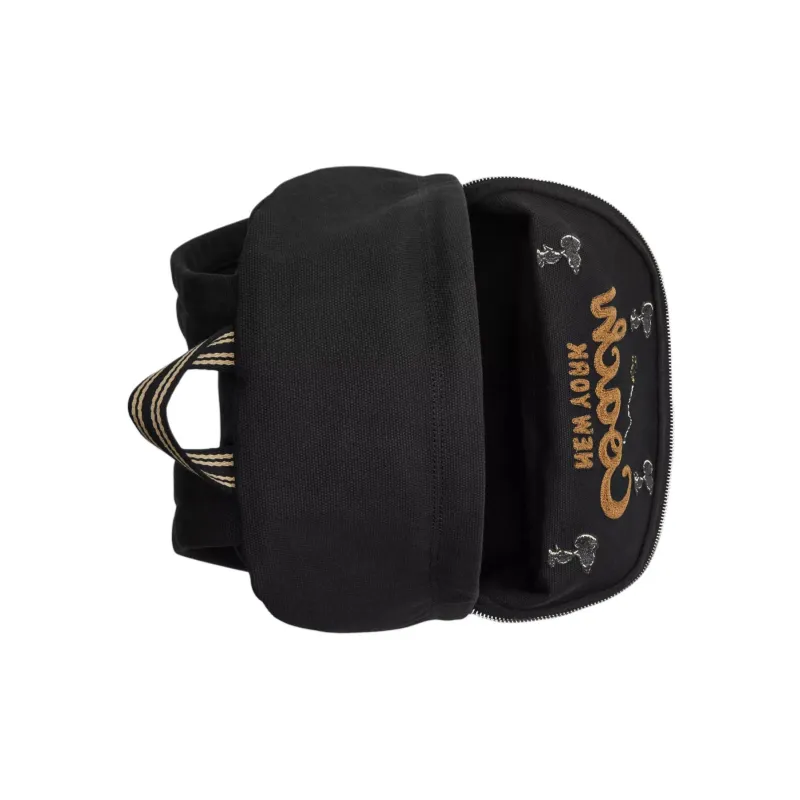 COACH PEANUTS Snoopy, Collaboration Cargo Canvas Backpack Tubas Women's Black Multicolor-3